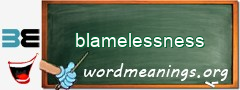 WordMeaning blackboard for blamelessness